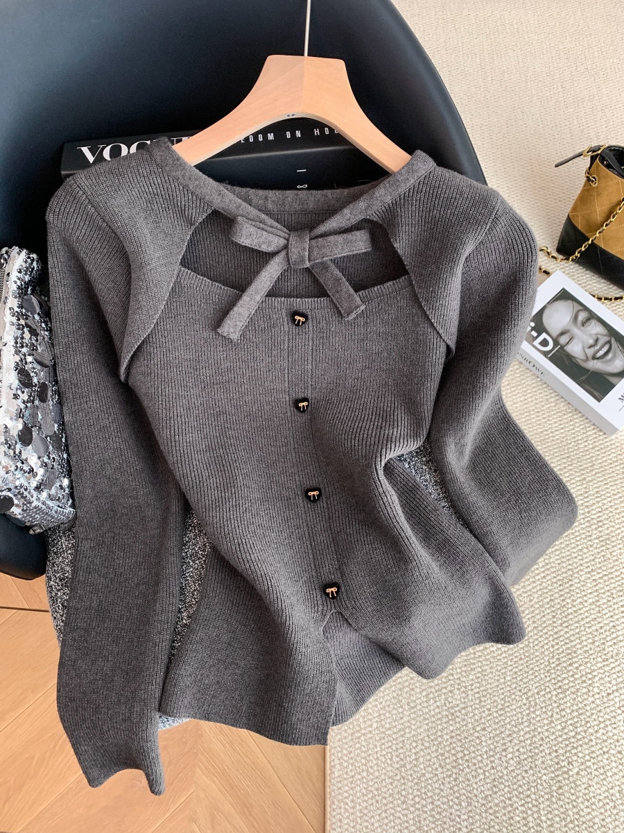 Women’s Bow Knit Sweater 2026 Autumn Winter Slim Fit Pullover