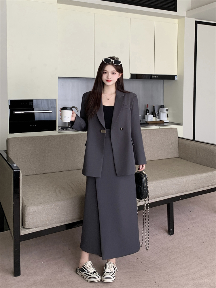 Women’s British Style Blazer and Split Skirt Two-Piece Set Spring 2026